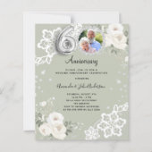 グリーンダイヤモンド花模様60結婚式招待状 (正面)