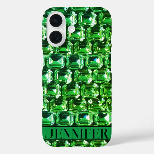グリーンダイヤモンド、グリーンジェムストーンジュエリーパターン Case-Mate iPhoneケース (裏面)