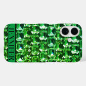 グリーンダイヤモンド、グリーンジェムストーンジュエリーパターン Case-Mate iPhoneケース (裏面 (横))