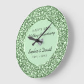グリーンダイヤ結婚モンド記念日 ラージ壁時計 (傾斜)
