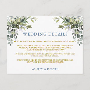 グリーンダスティブルー金ゴールド結婚の詳細カード ポストカード