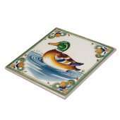 グリーンダックヨーロッパフォークアニマルアート タイル (側面)