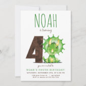 グリーンダノシヨン第4誕生日招待状 招待状 (正面)