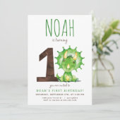 グリーンダノファースト誕生日招待状 招待状 (スタンド正面)