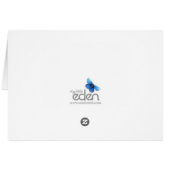 グリーンダマスクのウェディングテーブル番号スタンドアップカード (裏面横)