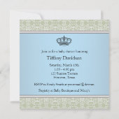 グリーンダマスククラウンリトルプリンスボーイベビーシャワー 招待状 (裏面)