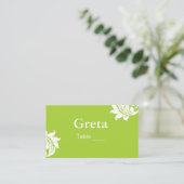 グリーンダマスクテーブル座席表ホルダー プレイスカード (スタンド正面)