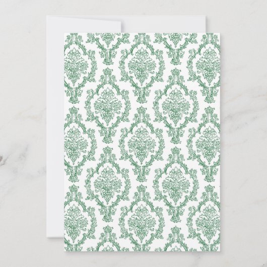 グリーンダマスクナースの目盛りのピン招待状 招待状 (裏面)