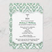 グリーンダマスクナースの目盛りのピン招待状 招待状 (正面/裏面)