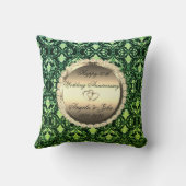 グリーンダマスクハート結婚50周年 クッション (裏面)