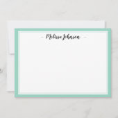 グリーンダマスクフランスのデザインパーソナライズされた ノートカード (正面)