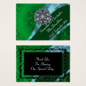 グリーンダマスク、結婚式の引き出物感謝していユーラベル (正面&裏面)