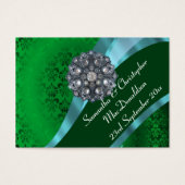 グリーンダマスク、結婚式の引き出物感謝していユーラベル (正面)