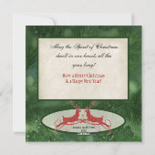 グリーンダマスクnホリー写真クリスマスカード シーズンカード (裏面)