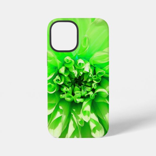 グリーンダリアフラワー iPhoneケース (裏面)
