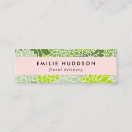 グリーンダリア花、花屋、花屋 スキニー名刺