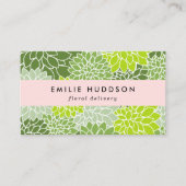 グリーンダリア花、花屋、花屋 名刺 (正面)