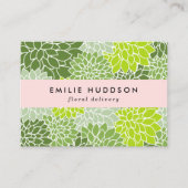 グリーンダリア花、花屋、花屋 名刺 (正面)