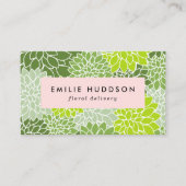 グリーンダリア花、花屋、花屋 名刺 (正面)