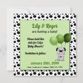 グリーンダルマ男女兼用チア赤ちゃんシャワー 招待状 (裏面)