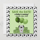 グリーンダルマ男女兼用チア赤ちゃんシャワー 招待状 (正面)