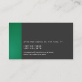 グリーンダークグレースタイリッシュプロフェッショナル名刺 名刺 (裏面)