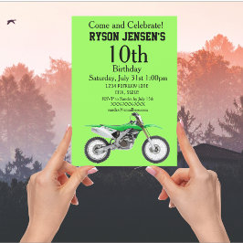 グリーンダートバイクスポーツボーイ誕生日招待状 招待状