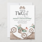 グリーンダートバイク2回目の誕生日–2速く成長 招待状 (正面)