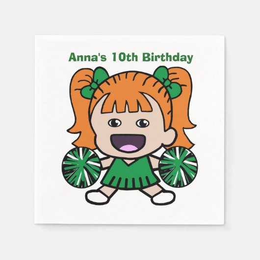 グリーンチアリーダー紙ナプキンス スタンダードカクテルナプキン (正面)