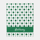 グリーンチアリーダーPOMポム&ハートパターン フリースブランケット (正面)