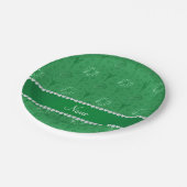 グリーンチアリーティングpompoms bullhorn starsと名付ける ペーパープレート (アングル)