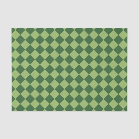 グリーンチェッカー ダイヤモンド柄 薄葉紙 (正面)