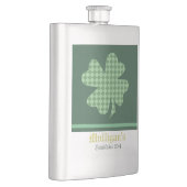 グリーンチェックシャームロパーソナライズされたック フラスク (右)