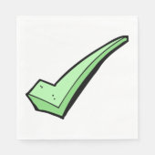 グリーンチェックマーク紙ナプキンス スタンダードランチョンナプキン (正面)