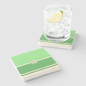 グリーンチェックモノグラムコースター ストーンコースター (横)