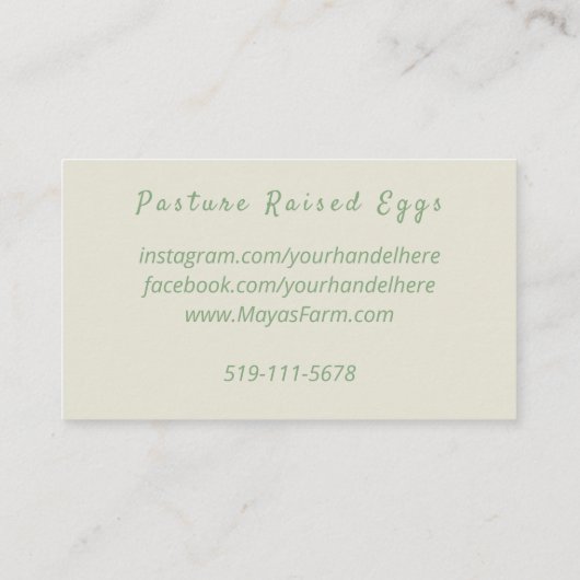 グリーンチキン名刺 名刺 (裏面)