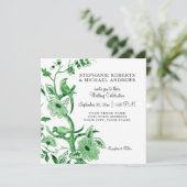 グリーンチノワジー アジアンチャイナ フラワールウォーターカラー 招待状 (スタンド正面)