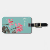 グリーンチノワセリー開花引用文ロータスフラワー ラゲッジタグ (正面横)