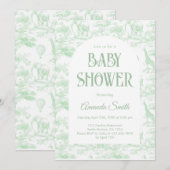 グリーンチャイナドレス トワルドジュー ベビーシャワー 招待状 (正面/裏面)