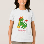 グリーンチャイニーズドラゴン+カスタムネーム トライブレンドＴシャツ (正面)