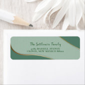 グリーンチャイノジュリー抽象芸術雲パターン金ゴールド線 ラベル (インサイチュ)