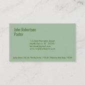 グリーンチャーチクロストーンクラウンビジネスカード 名刺 (裏面)