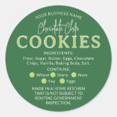 グリーンチョコレートクッキーコテージ法シール ラウンドシール (正面)