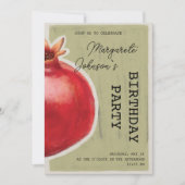 グリーンチョークざくろ誕生日招待状 招待状 (正面)