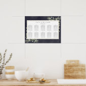 グリーンチョークボードの結婚式席次表 ポスター (キッチン)