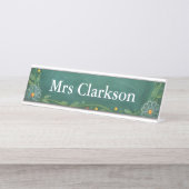 グリーンチョークボード先生の名前プレート デスクネームプレート (正面)