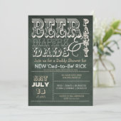 グリーンチョークボードBEERおむつ&パパベビーシャワー 招待状 (スタンド正面)