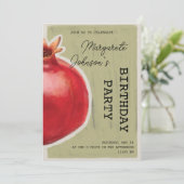 グリーンチョークポメグラン誕生日招待状 招待状 (スタンド正面)