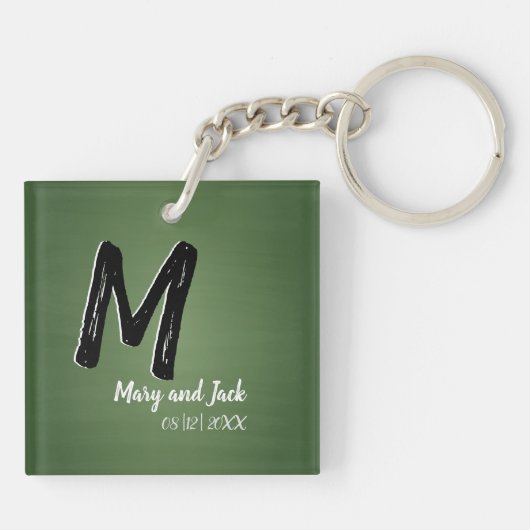 グリーンチョーク素朴ボード旧学校予算の価値 キーホルダー (裏面)