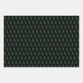 グリーンチリがラブラッピング紙シートの匂いを嗅ぐ ラッピングペーパーシート (正面3)